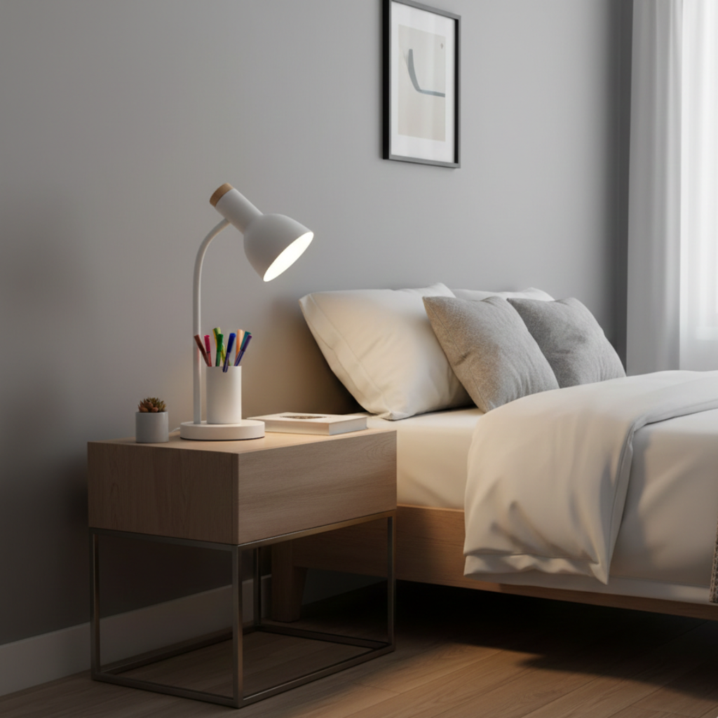 Lampe de bureau LED avec porte-stylo intégré pour la lecture et le travail