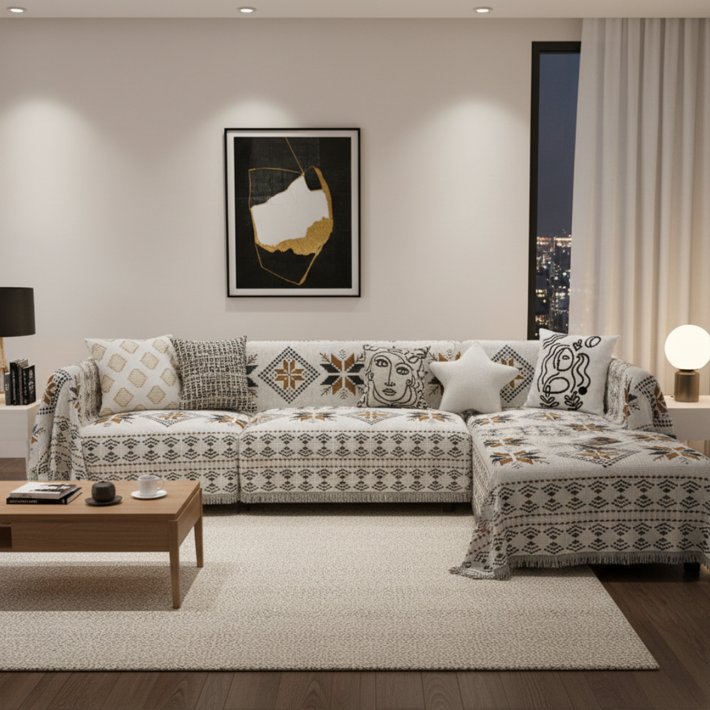 Boho Woven Cover for Couch to Refresh Your Living Room Space