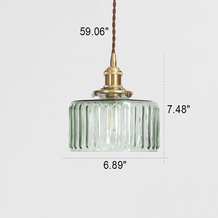 Suspension ronde en verre vintage orientale en laiton
