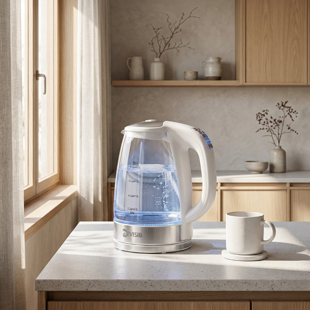 DEVISIB 2.0L Electric Glass Kettle With Temperature Control