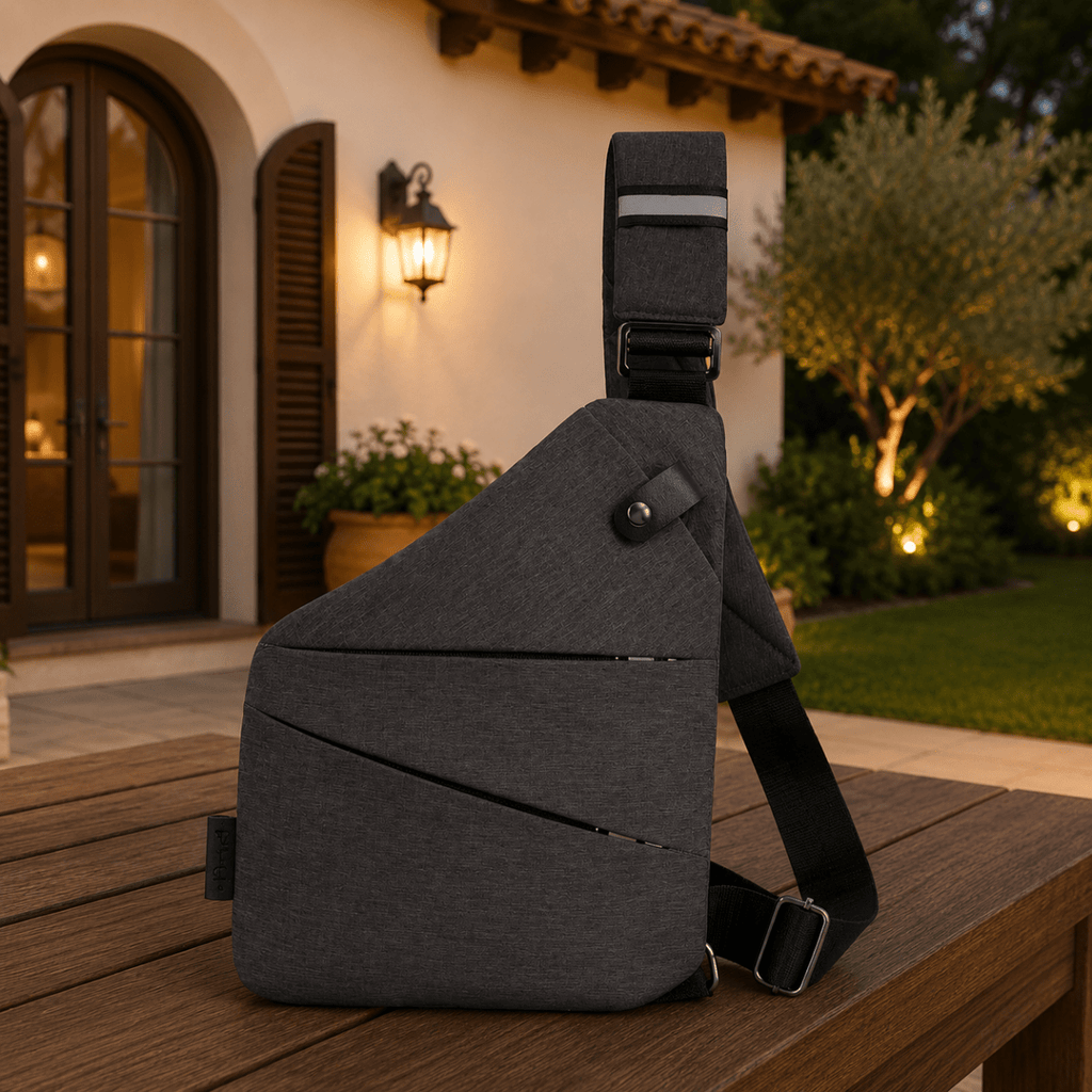 Bolso bandolera TRAVGUARD con protección RFID y diseño repelente al agua