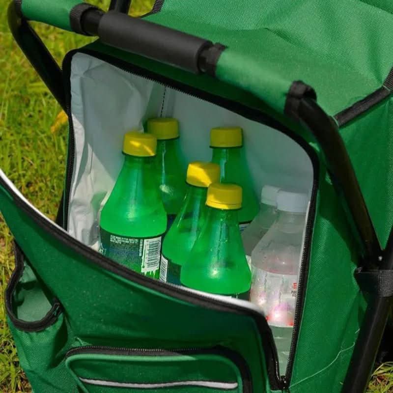 TrailChair 3-in-1 camouflage rugzak met opvouwbare stoel en koelbox voor buitengebruik
