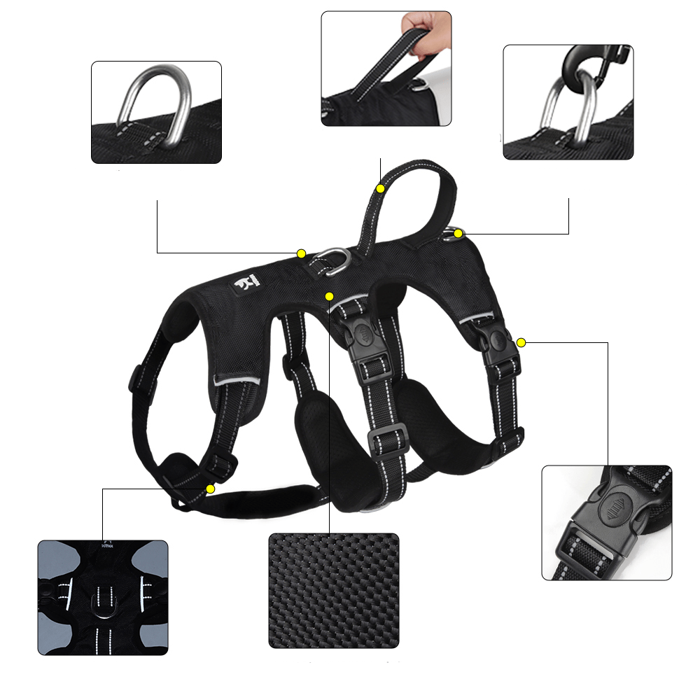 CalmWalk nylon kutyahám fényvisszaverő, menekülésbiztos, nyugodt sétákhoz