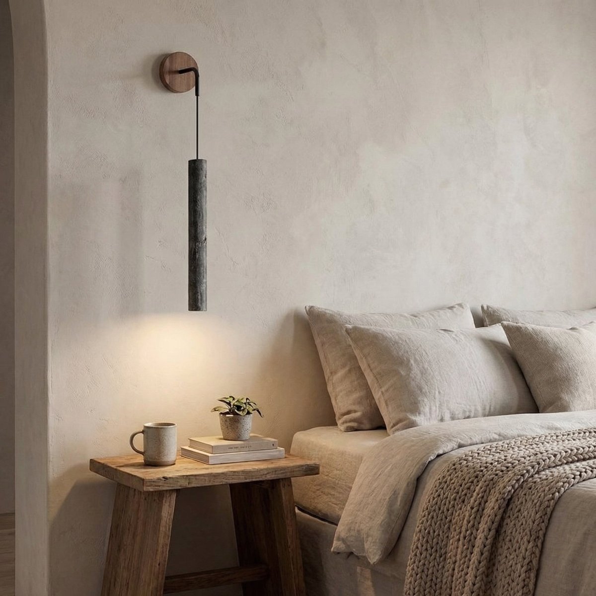 30cm Stone Tube Light Fixture for Modern Interiors