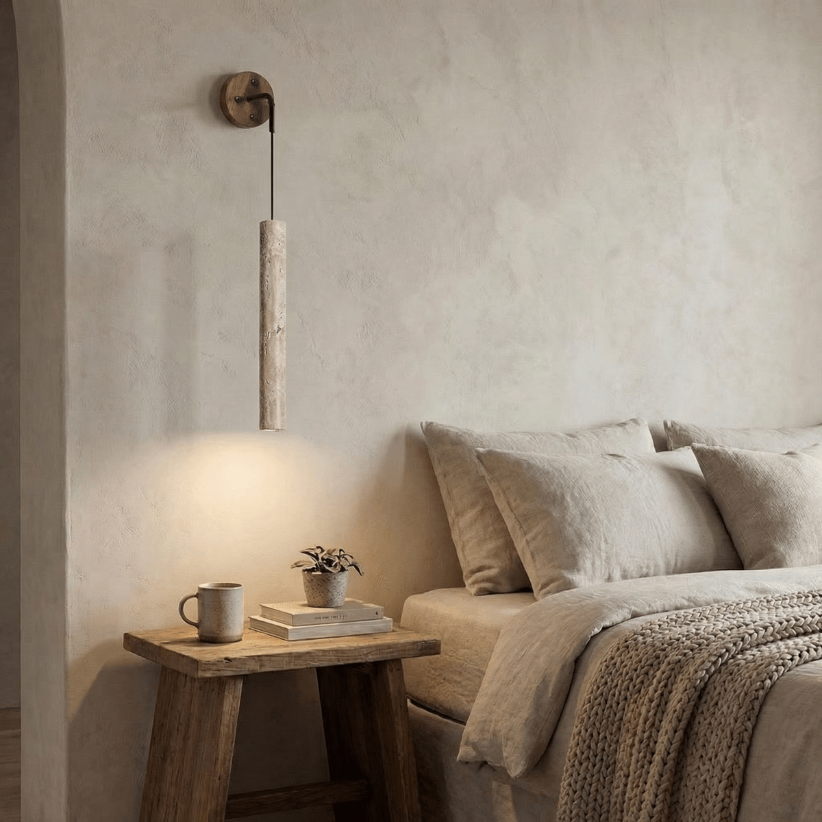 30cm Stone Tube Light Fixture for Modern Interiors