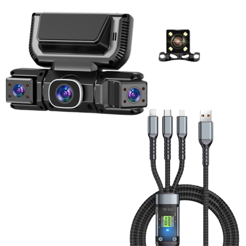 Cámara para automóvil de 4 canales con visión envolvente de 360 grados, WiFi, GPS y visión nocturna | compagnien