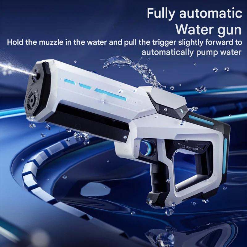 Wasserpistole mit automatischer Funktion, 1L Tank, 10m Reichweite, wiederaufladbarer Akku