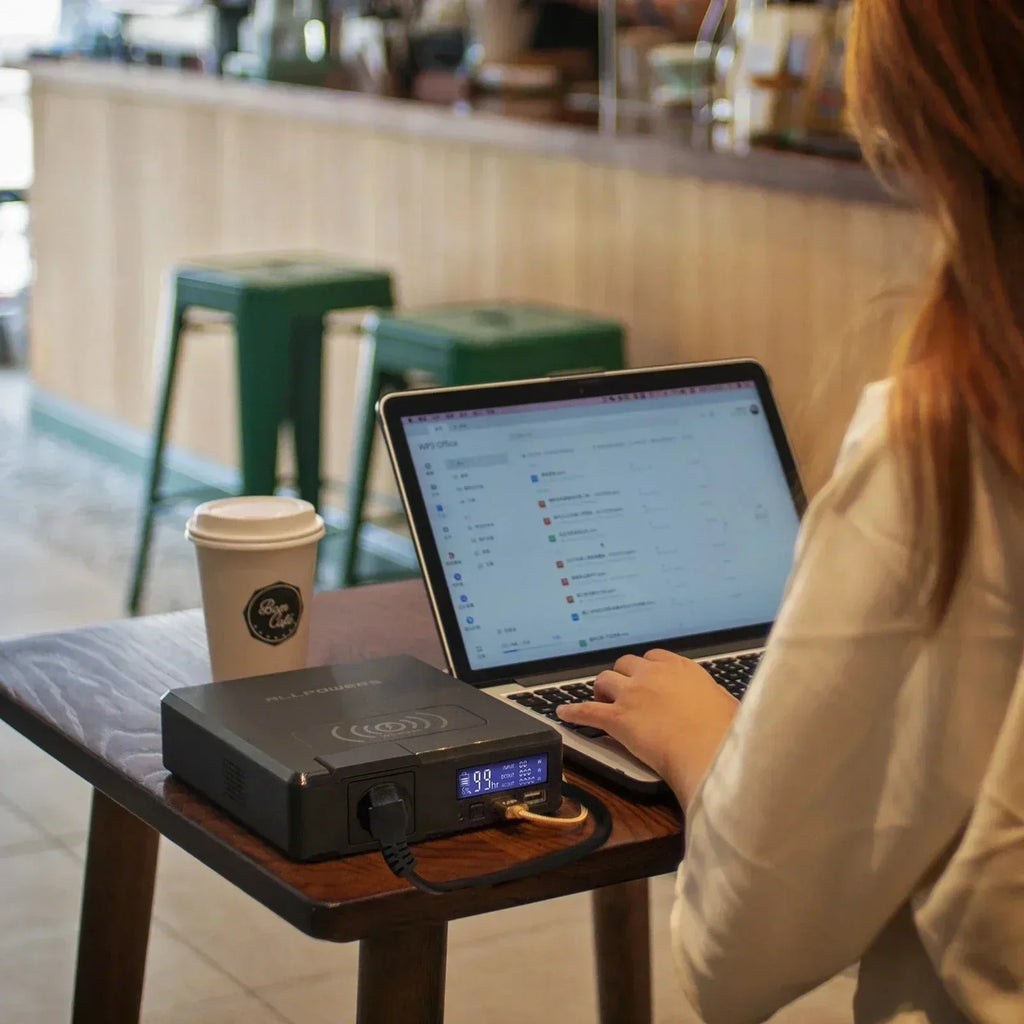 Digital Display Power Station 41,600 Milliamp Hours With AC Outlets And Wireless Charging