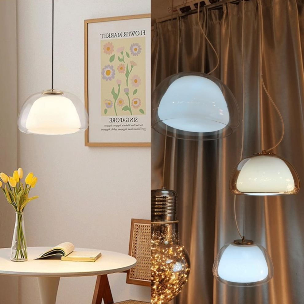 Aurora Milk Glass Pendant Light Modern Hanging Lamp