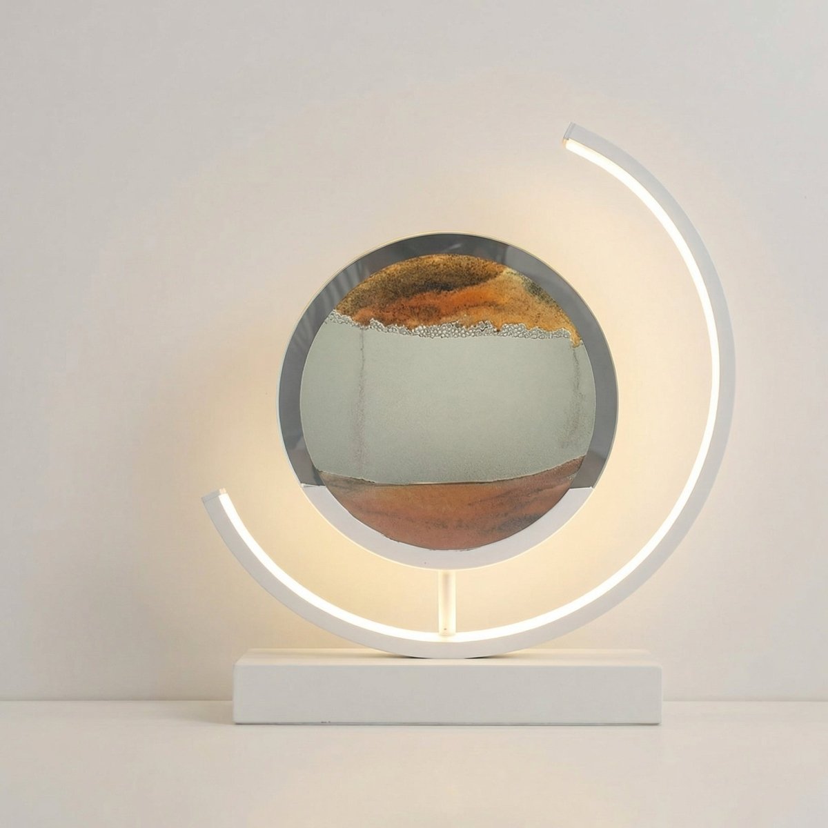 Colorful Flowing Sand Table Lamp With 3D Art Design, 12 Inches