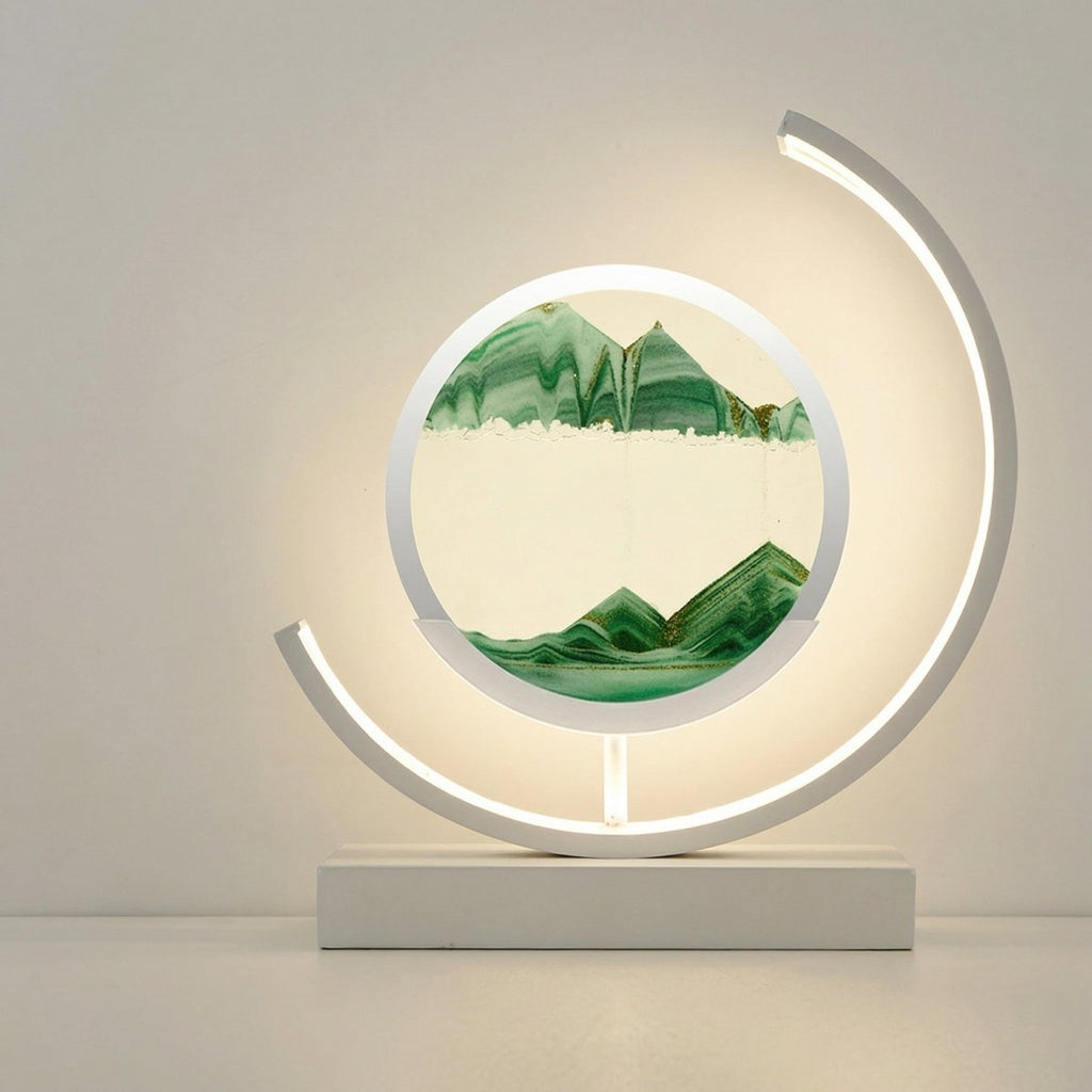 Colorful Flowing Sand Table Lamp With 3D Art Design, 12 Inches