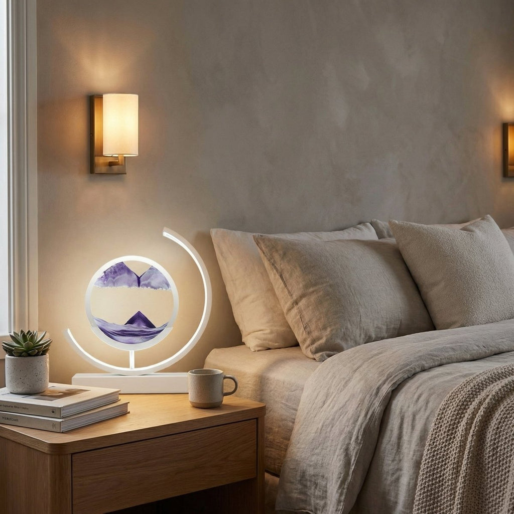 Colorful Flowing Sand Table Lamp With 3D Art Design, 12 Inches