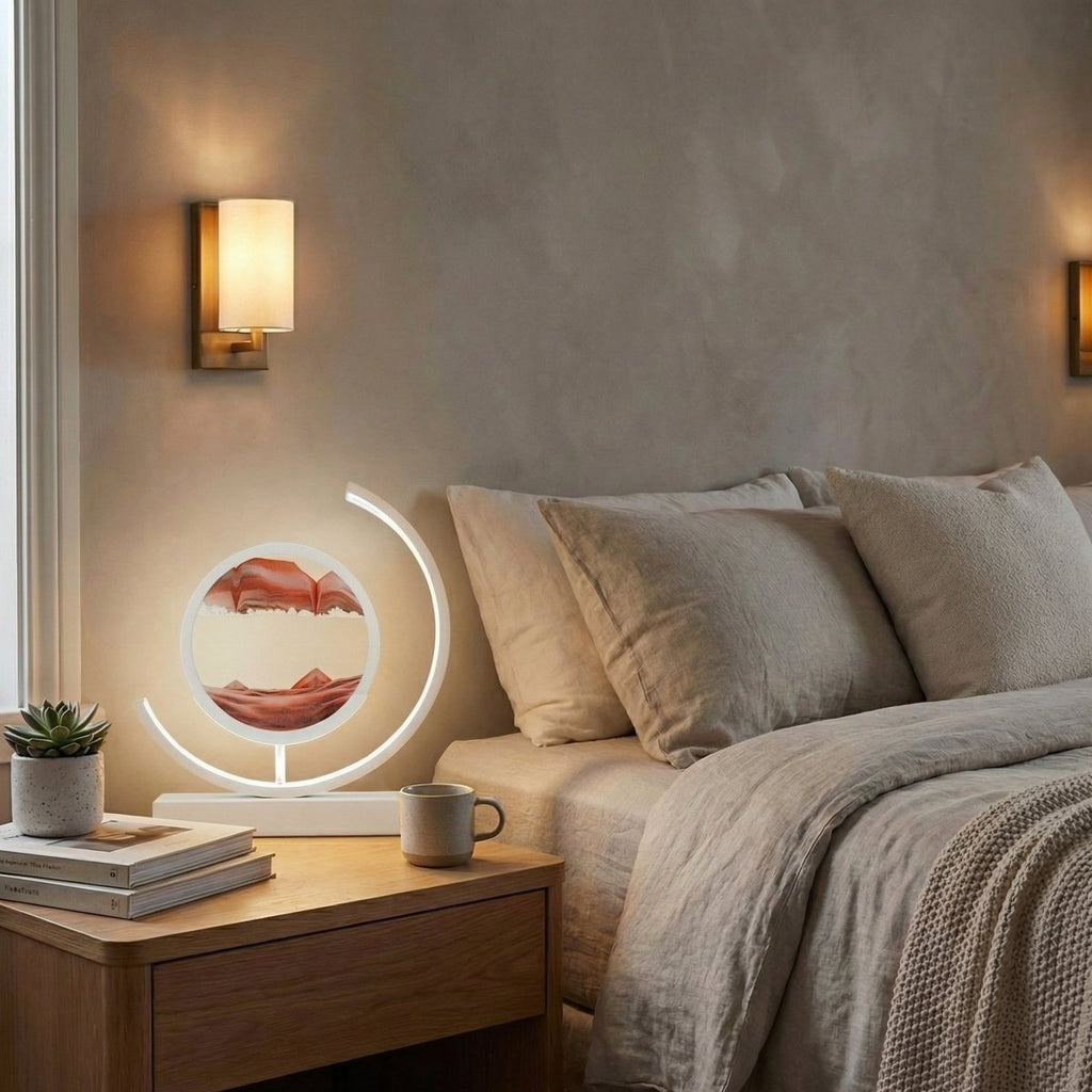 Colorful Flowing Sand Table Lamp With 3D Art Design, 12 Inches