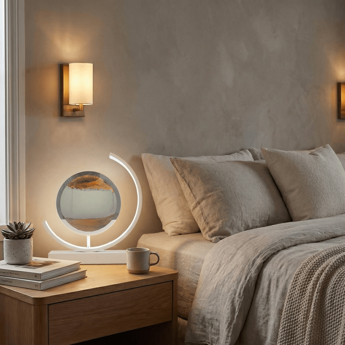 Colorful Flowing Sand Table Lamp With 3D Art Design, 12 Inches
