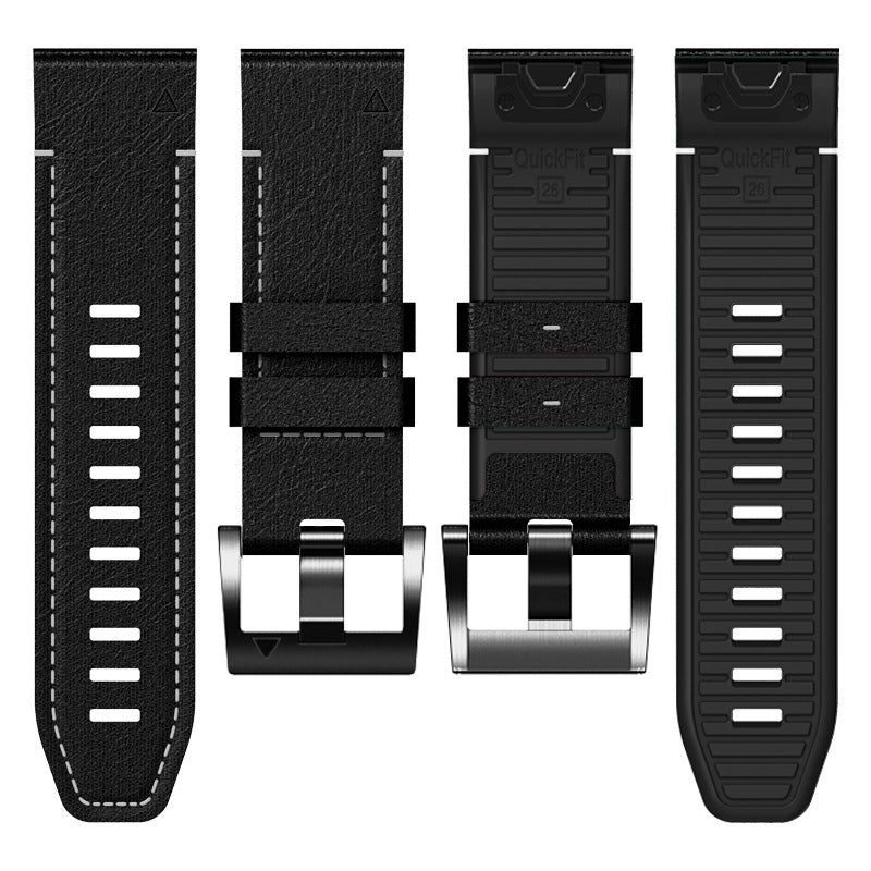 TPU + Læderrem til Garmin Fenix 8 7X 6XPro