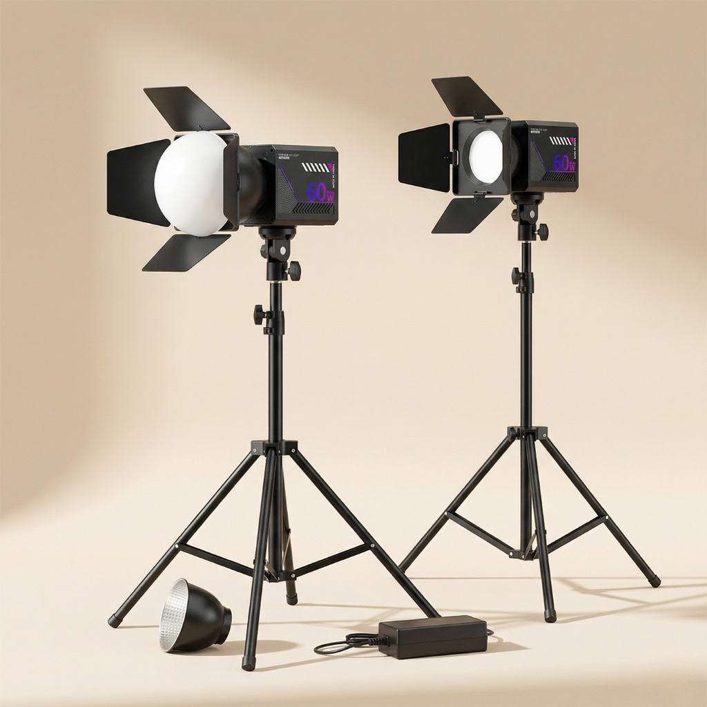 Kompakt RGB-lys til video og streaming på farten