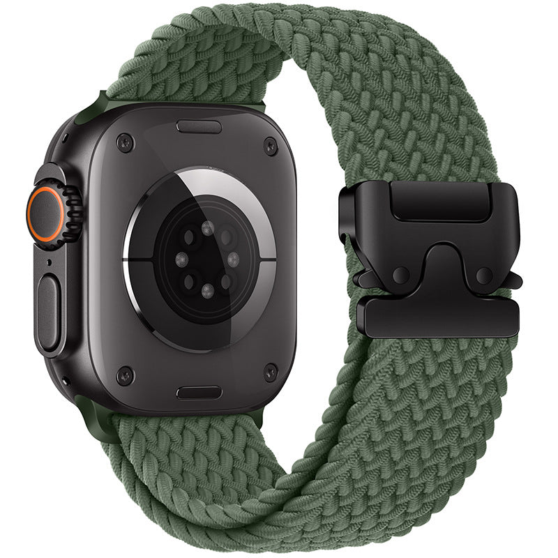 Nylon Braided Watch Band With Parachute Buckle For Apple Watch