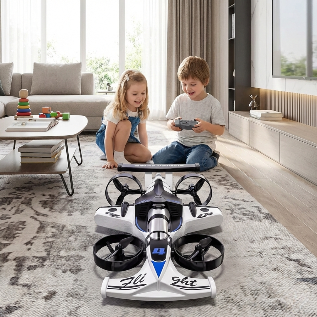 Dual-Function RC Stunt Car And Drone, 360-Degree Rotating Remote Vehicle