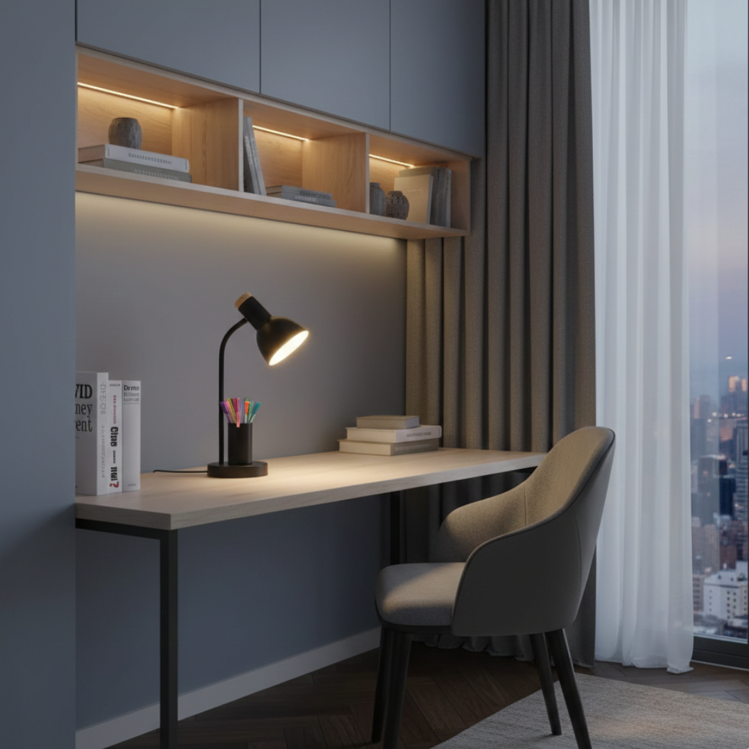 Lampe de bureau LED avec porte-stylo intégré pour la lecture et le travail