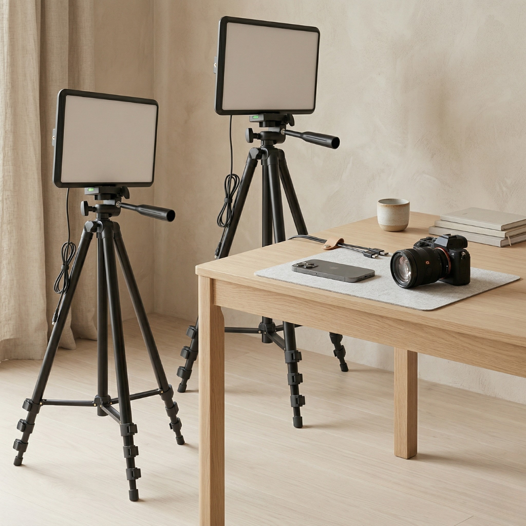 Fotografering og streaming med LED-video-lyssæt