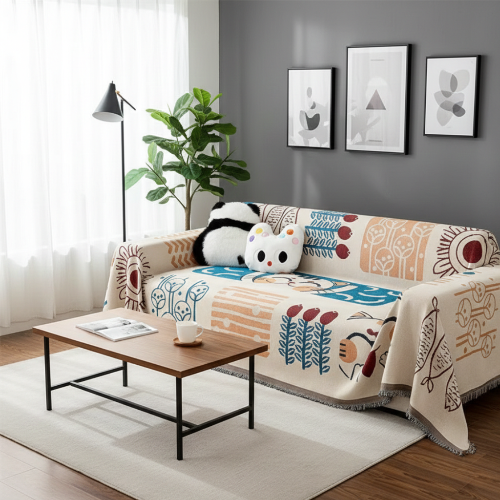 Boho Woven Cover for Couch to Refresh Your Living Room Space
