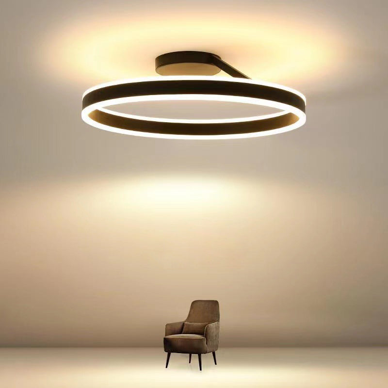 Plafonnier LED en métal doré Solara pour salon