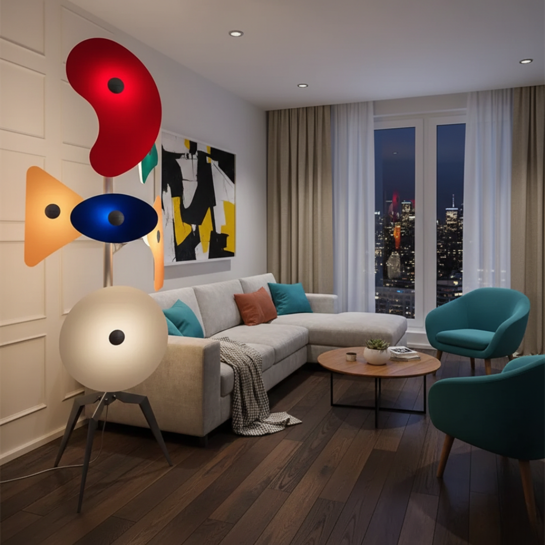 LED Floor Light With Color Changing Ambience For Modern Living Rooms