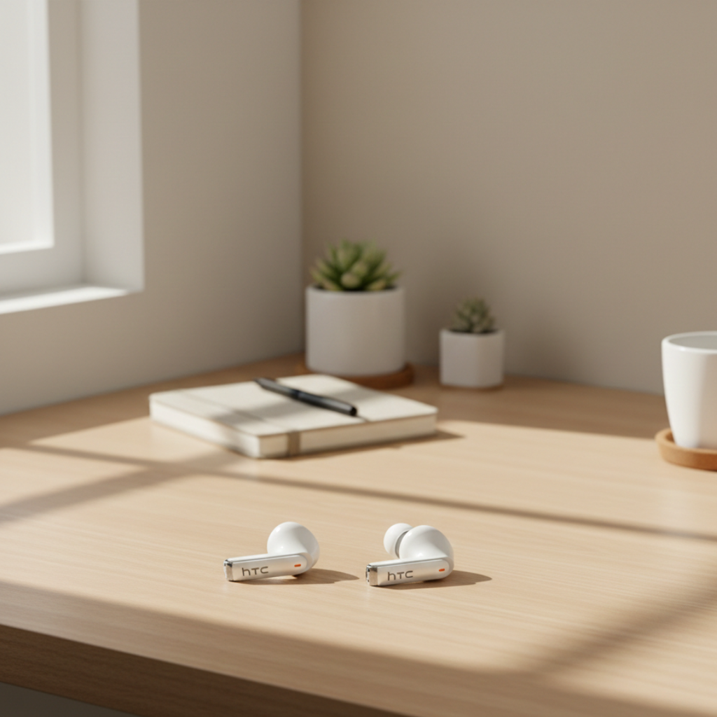 HTC NE70 Wireless Earbuds With Touchscreen Case New Edition