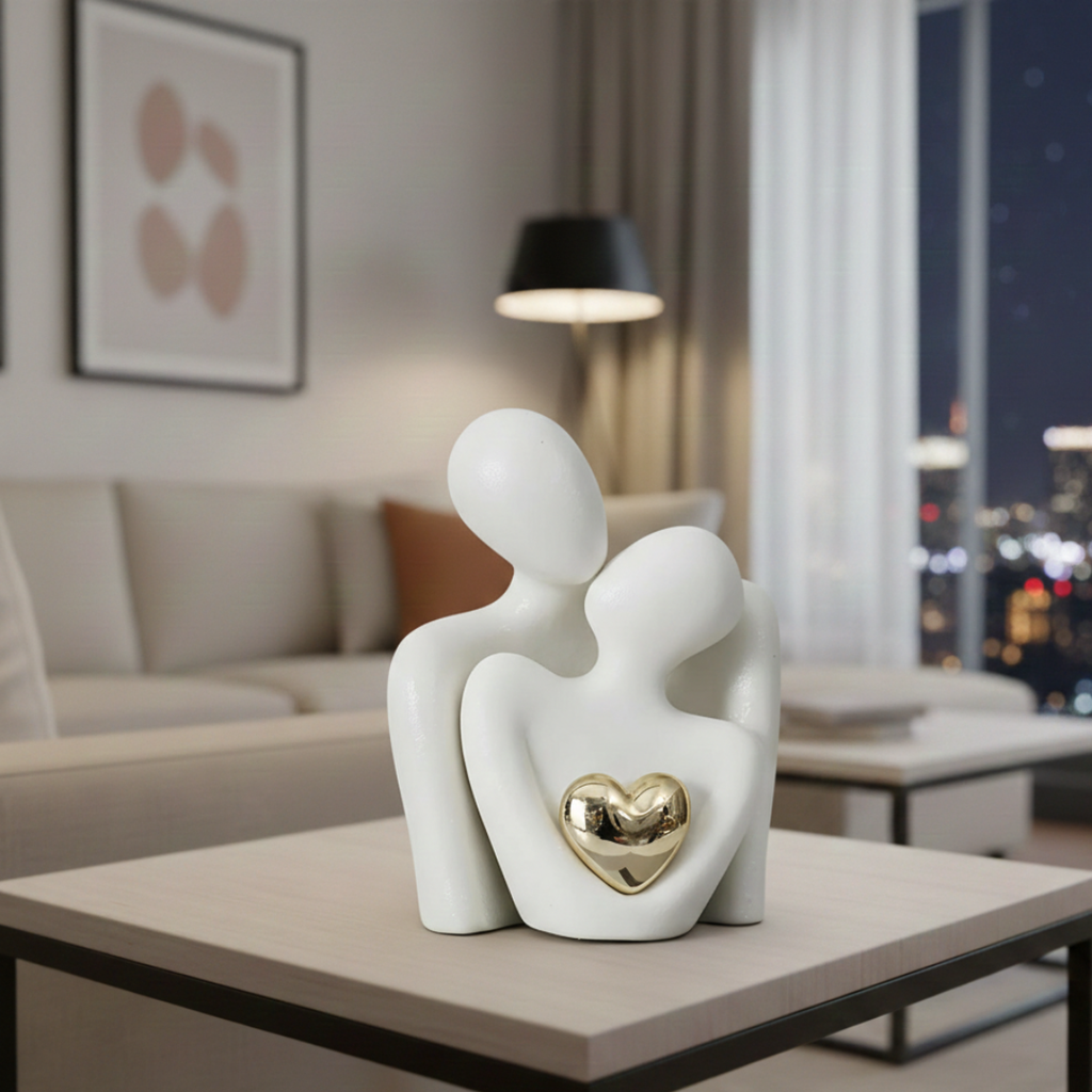 Abstract Lovers Figur: Minimalistische Paar-Skulptur für moderne Dekoration