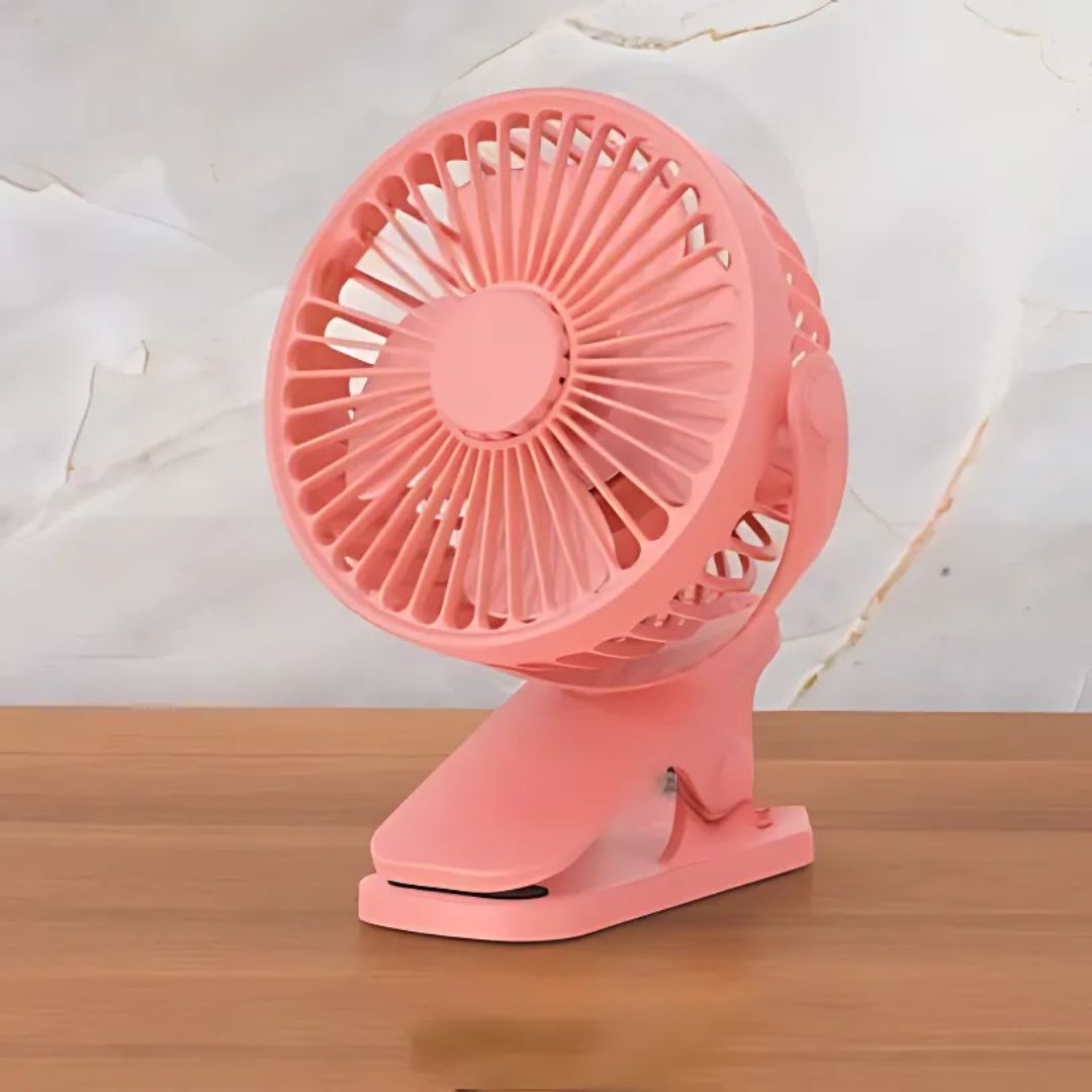 CLIPIXA Clip-Ventilator mit festem Griff für Schreibtisch, Bett oder Regal