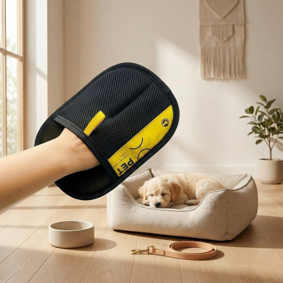 Grooming Glove For Pet Hair Removal And Fur Cleanup