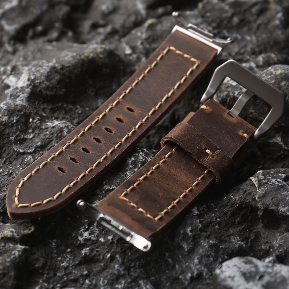 Håndlavet robust Samsung Watch Ultra-rem - Antik brun