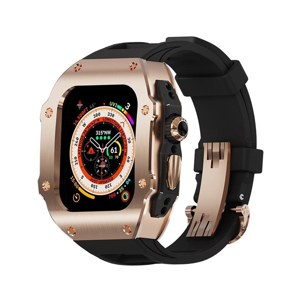 RM Vanguard-serien - Fluororubberrem Rustfrit stål urkasse til Apple Watch Ultra