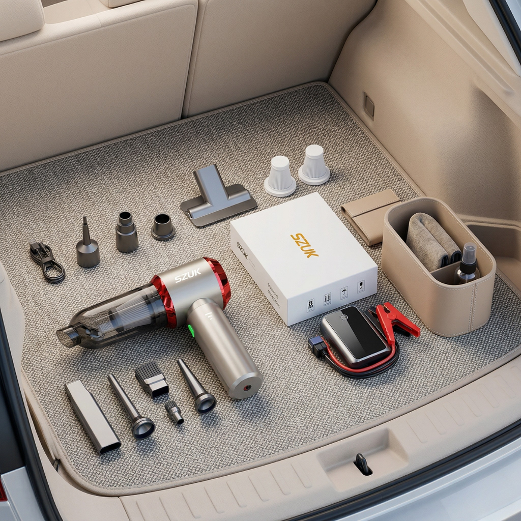 Compact Wireless Car Vacuum With Powerful Suction And Washable HEPA Filter