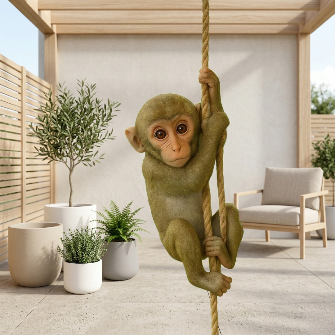 Garden Climbing Monkey Figurine For Outdoor Yard Decor