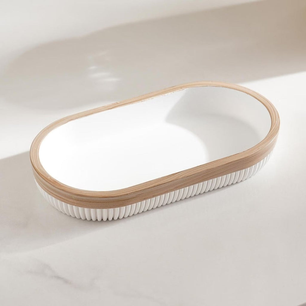 Ceravia Weißes Badezimmer-Set mit Seifenschale, Spender und Becher