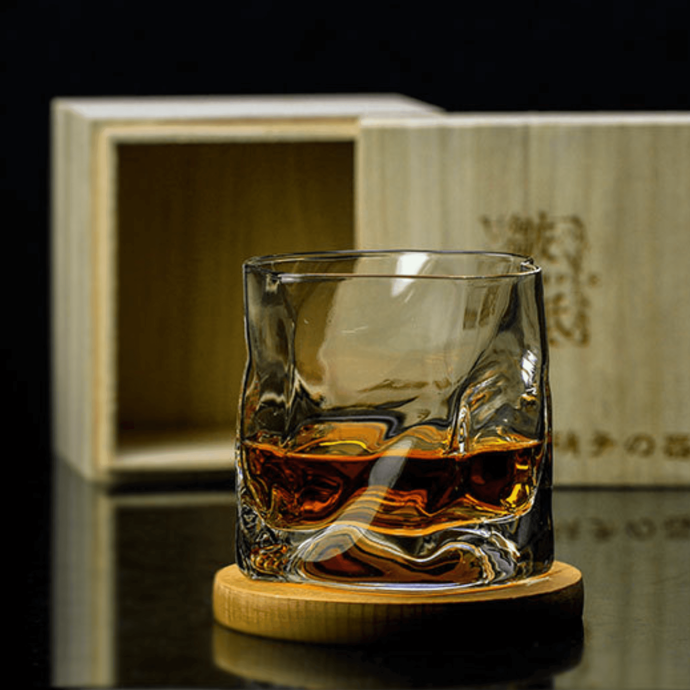 Japansk Edo Kiriko krøllet whiskyglas