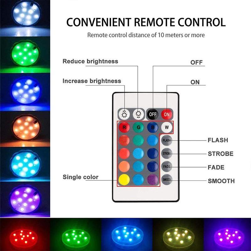 אור LED עם שלט רחוק, עמיד למים, עם יניקת מגנט