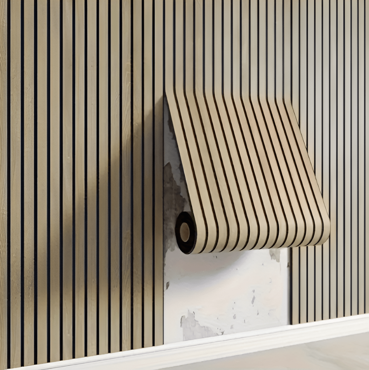 Panneaux muraux autocollants 3D Akupanel à texture bois