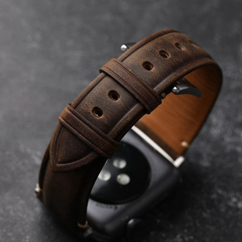 Dunkelbraunes klassisches Uhrenarmband für den täglichen Gebrauch und Reisen