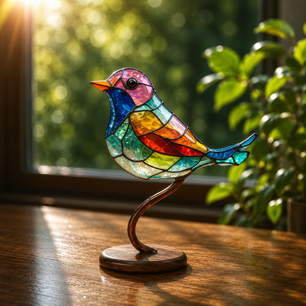 Decorative Glass Bird Window Suncatcher Ornament For Windows