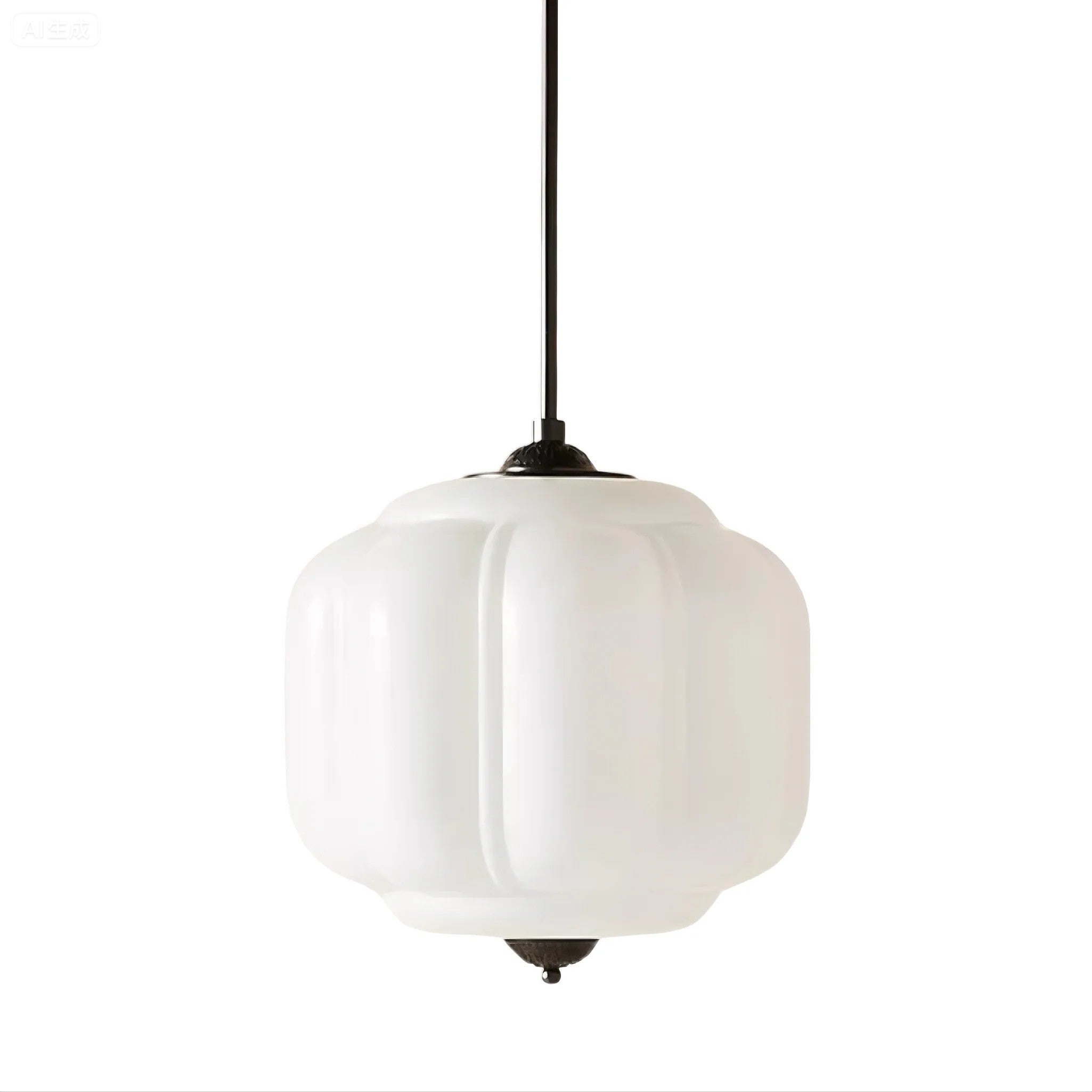 Lampada a soffitto in vetro con pendente a zucca in stile vintage