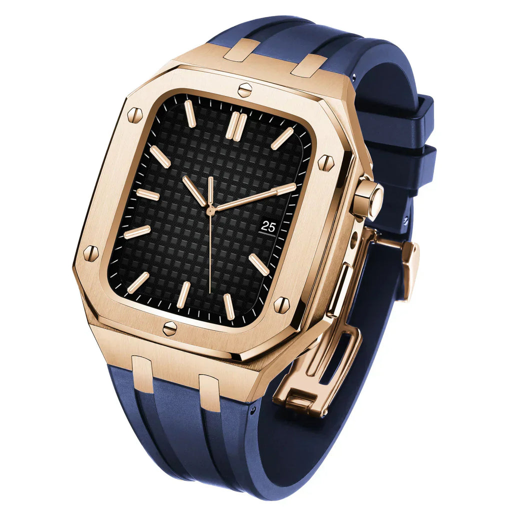 AP9009 silikonearmbånd 316L rustfrit stålhus retrofit-sæt til Apple Watch