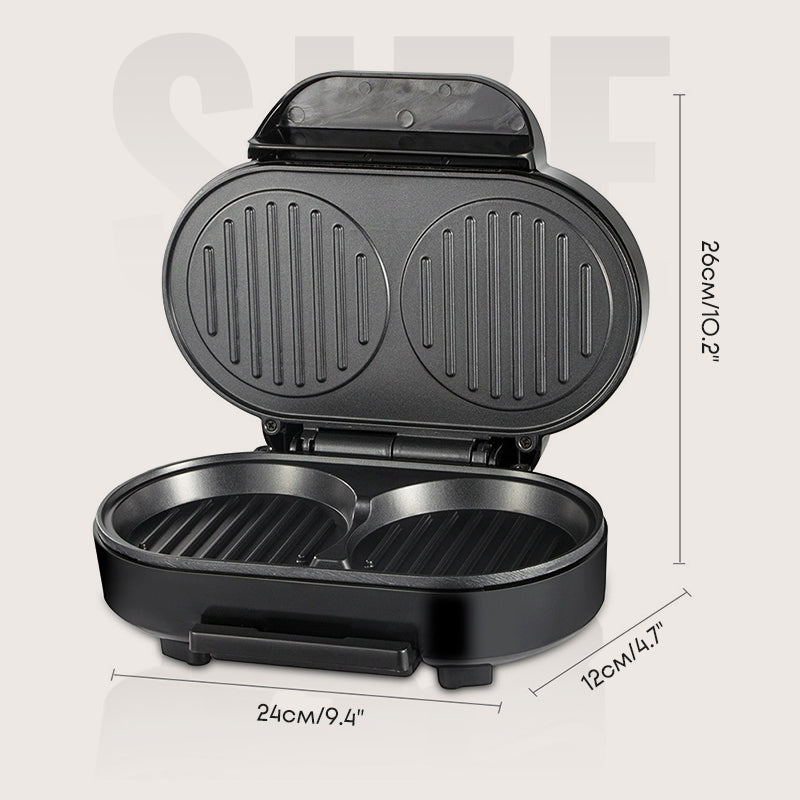 Twin Breakfast Maker With Nonstick Dual Plates 1.2 Kg