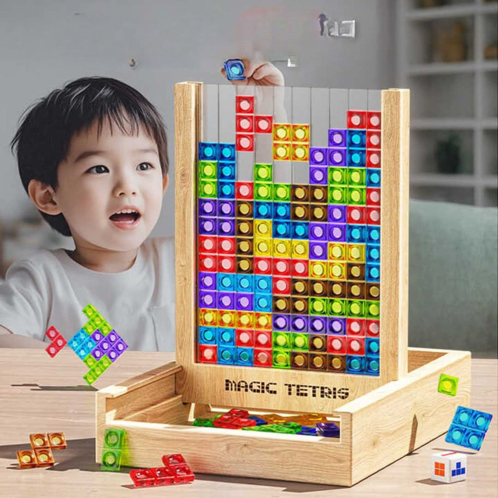 TerraBlock Tetris deska Udržitelná dřevěná puzzle hra pro všechny věkové kategorie