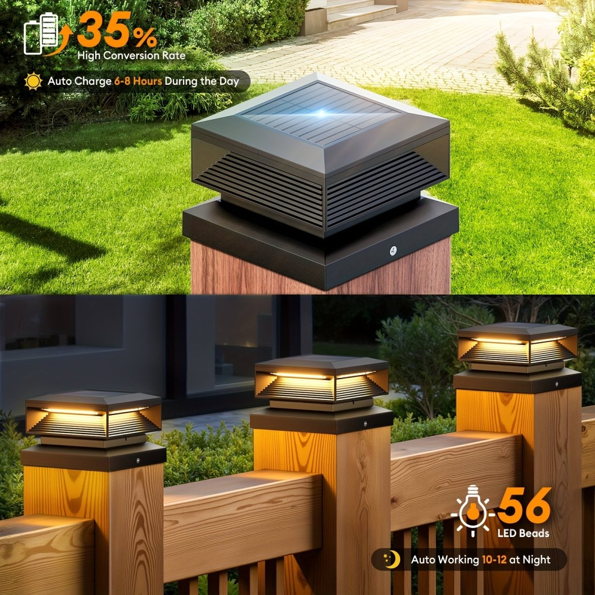 SHINEFLOW Solar Post Lights For Patios And Decks And Garden Paths