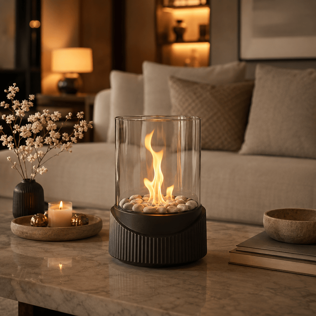 CosyFlame Tabletop Fireplace With Real Flames And Smoke Free Bioethanol