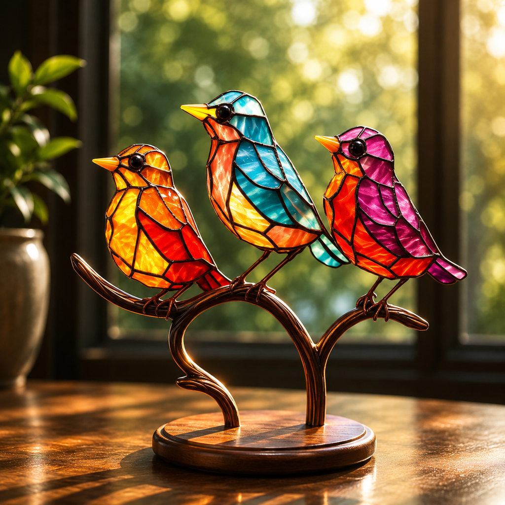 Decorative Glass Bird Window Suncatcher Ornament For Windows