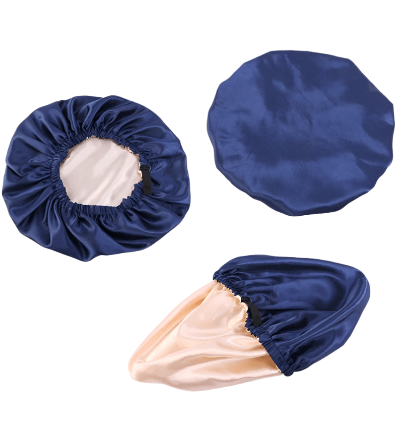 Bonnet de nuit en satin VelvaLux pour la protection des cheveux pendant la nuit et le contrôle des frisottis