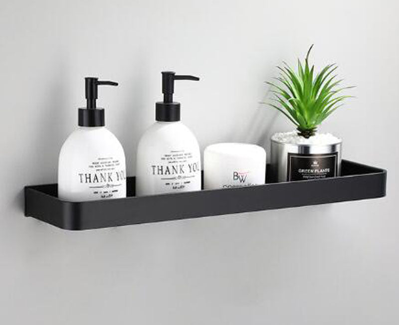 Kellan | Wall-Mounted Black Bathroom Rack in Space Aluminum | Orntli